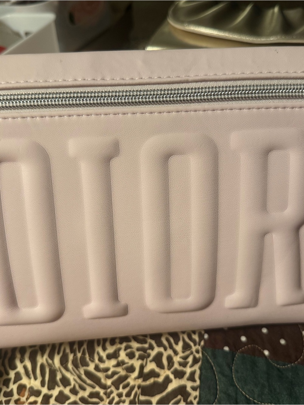 Dior Embossed Light Pink Cosmetic Case